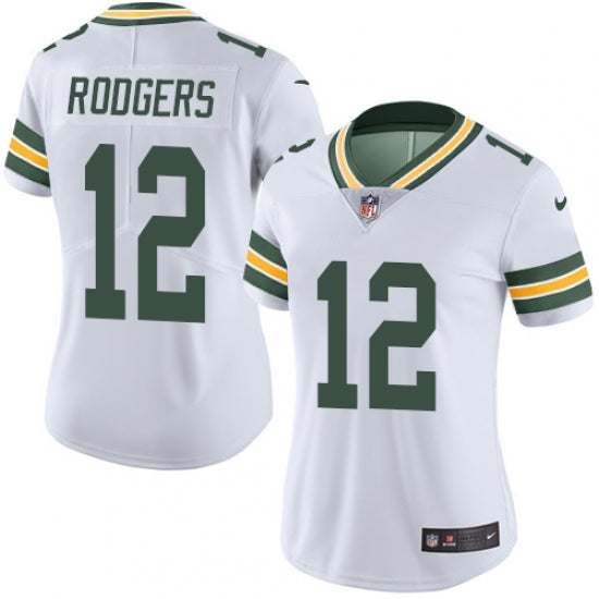 Women's Green Bay Packers Aaron Rodgers Green Limited Player Jersey White