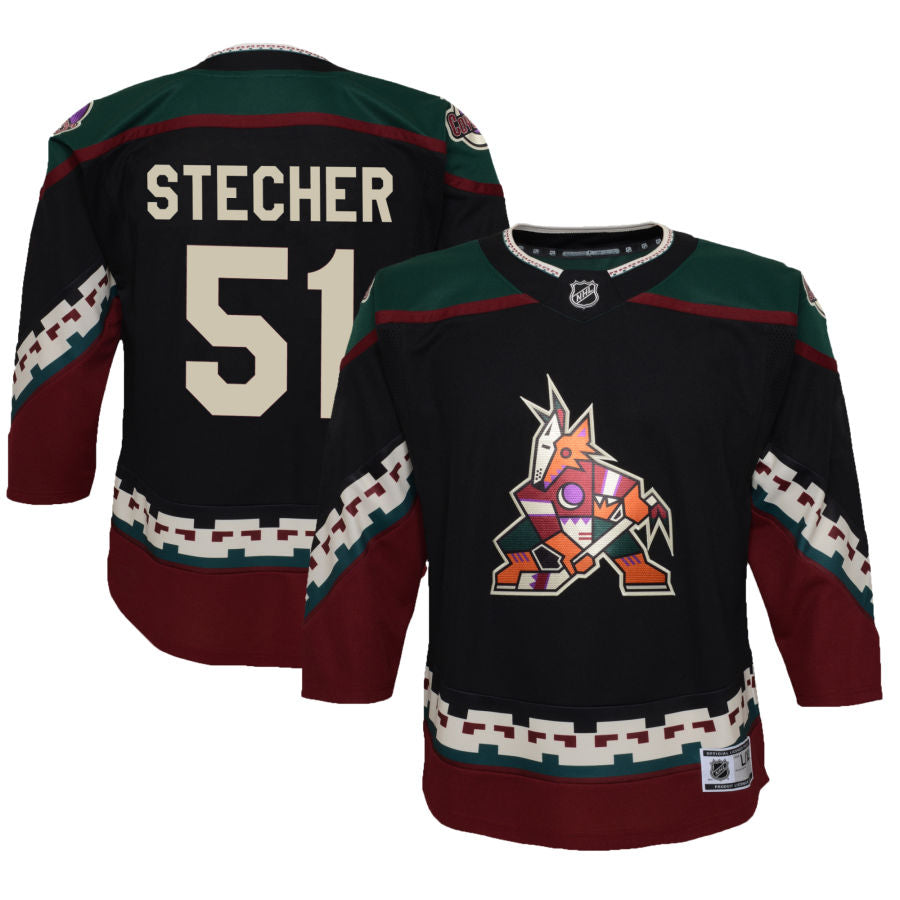 Troy Stecher Arizona Coyotes Youth 2021/22 Home Replica Jersey - Black